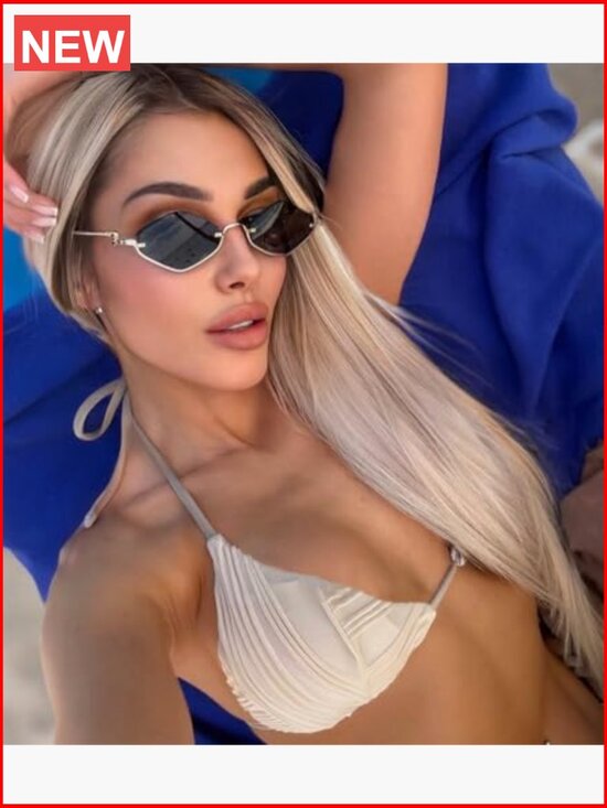 Retro Y2K Semi-Rimless Sunglasses UV400 Protection Unisex main image 6